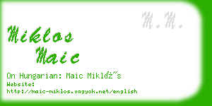 miklos maic business card